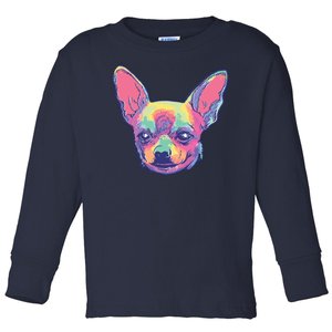 Tie Dye Chihuahua Toddler Long Sleeve Shirt