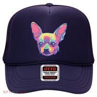 Tie Dye Chihuahua High Crown Mesh Back Trucker Hat
