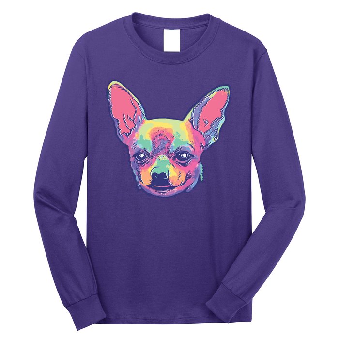 Tie Dye Chihuahua Long Sleeve Shirt