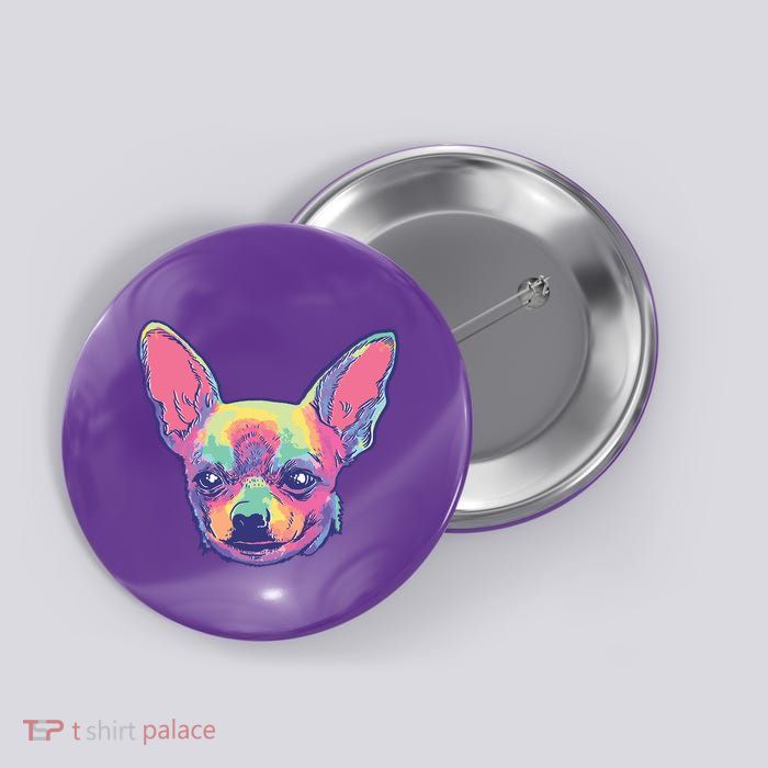 Tie Dye Chihuahua Button
