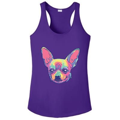 Tie Dye Chihuahua Ladies PosiCharge Competitor Racerback Tank