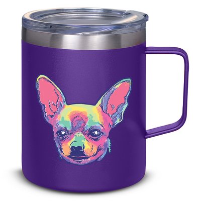 Tie Dye Chihuahua 12oz Stainless Steel Coffee Mug