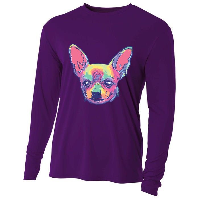 Tie Dye Chihuahua Cooling Performance Long Sleeve Crew