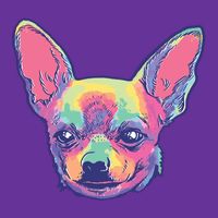 Tie Dye Chihuahua Cooling Performance Long Sleeve Crew
