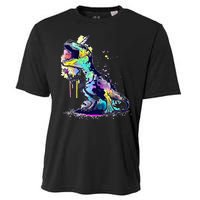 Tie Dye Colorful Trex Dinosaur Cooling Performance Crew T-Shirt