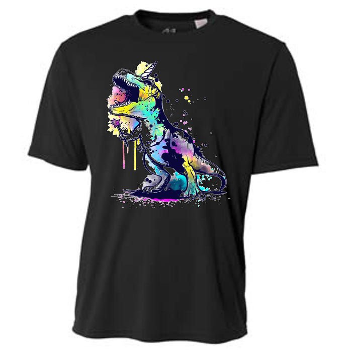 Tie Dye Colorful Trex Dinosaur Cooling Performance Crew T-Shirt