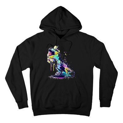 Tie Dye Colorful Trex Dinosaur Hoodie