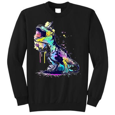 Tie Dye Colorful Trex Dinosaur Sweatshirt