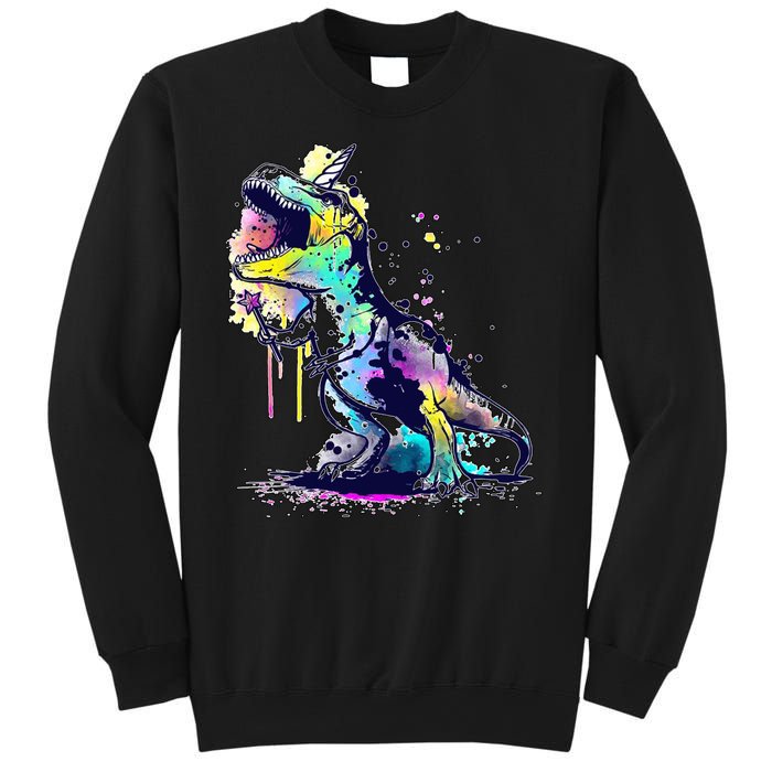 Tie Dye Colorful Trex Dinosaur Sweatshirt