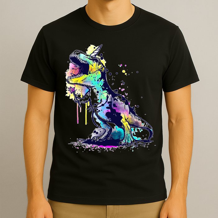 Tie Dye Colorful Trex Dinosaur T-Shirt