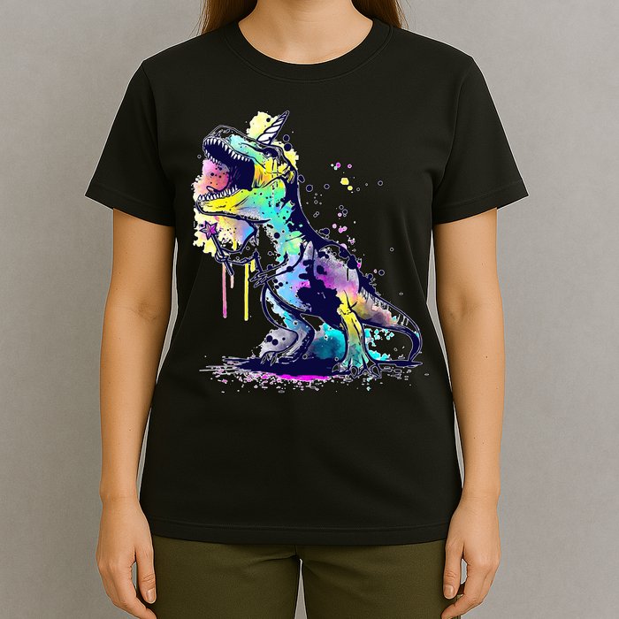 Tie Dye Colorful Trex Dinosaur T-Shirt