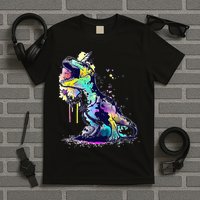 Tie Dye Colorful Trex Dinosaur T-Shirt