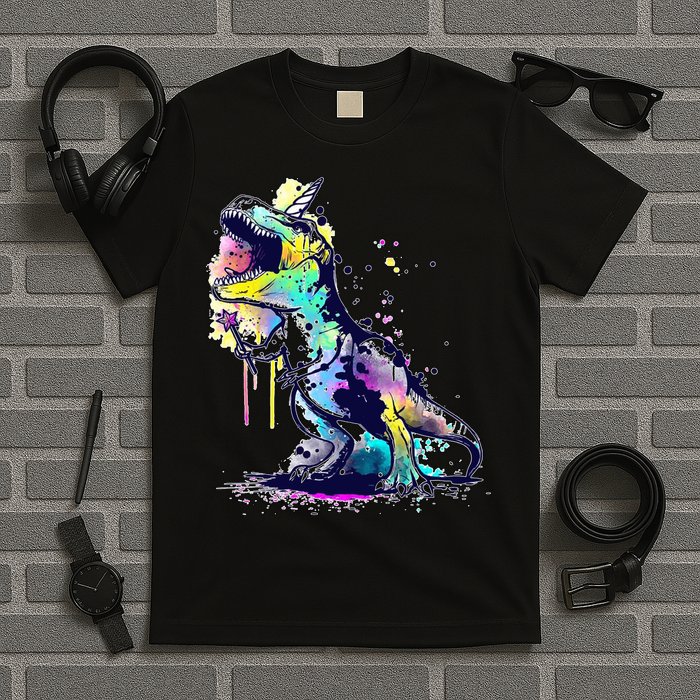 Tie Dye Colorful Trex Dinosaur T-Shirt