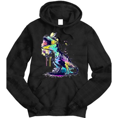 Tie Dye Colorful Trex Dinosaur Tie Dye Hoodie