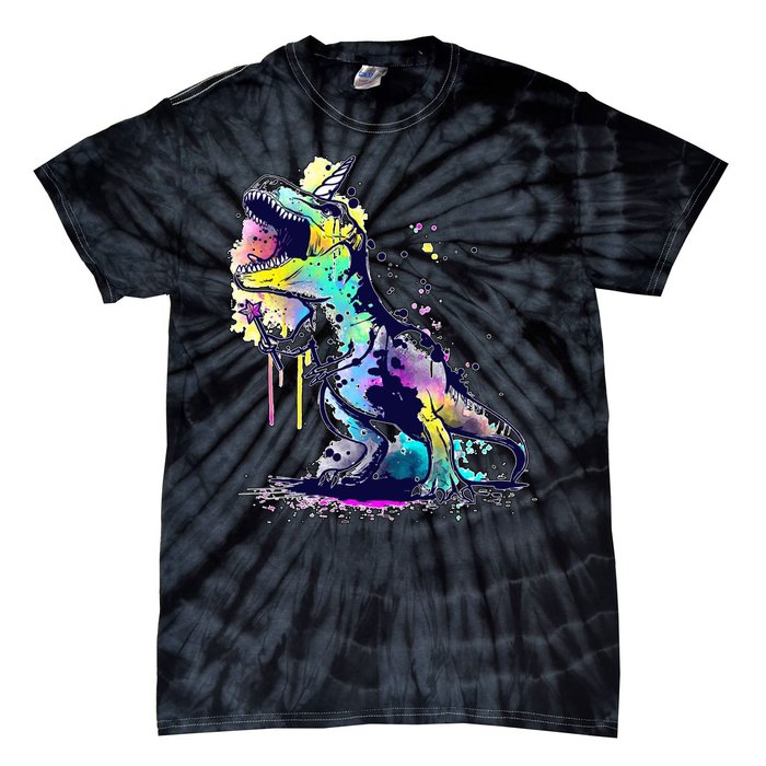 Tie Dye Colorful Trex Dinosaur Tie-Dye T-Shirt