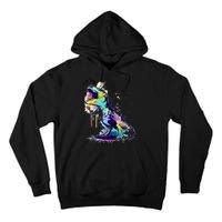 Tie Dye Colorful Trex Dinosaur Tall Hoodie