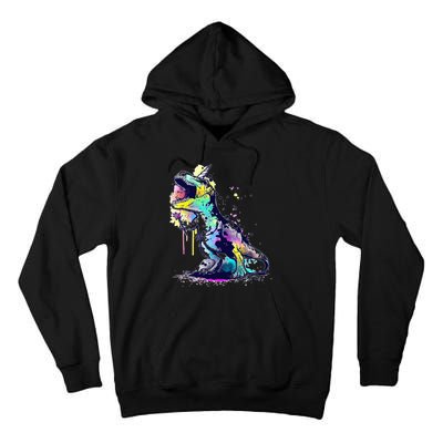 Tie Dye Colorful Trex Dinosaur Tall Hoodie