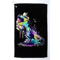 Tie Dye Colorful Trex Dinosaur Golf Towel