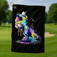 Tie Dye Colorful Trex Dinosaur Golf Towel