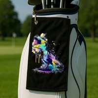 Tie Dye Colorful Trex Dinosaur Golf Towel