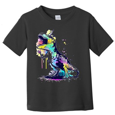 Tie Dye Colorful Trex Dinosaur Toddler T-Shirt