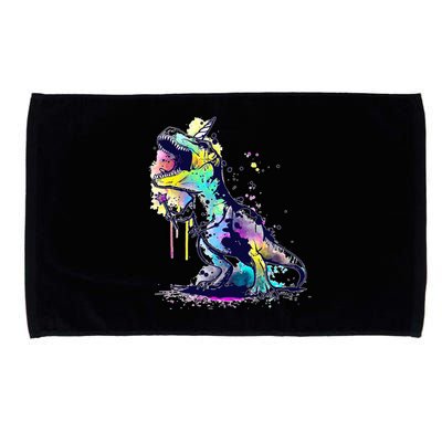 Tie Dye Colorful Trex Dinosaur Microfiber Hand Towel