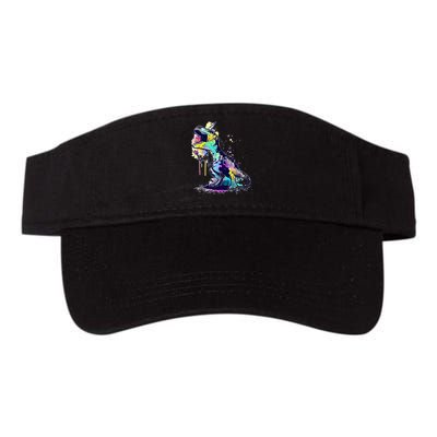 Tie Dye Colorful Trex Dinosaur Valucap Bio-Washed Visor