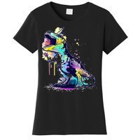 Tie Dye Colorful Trex Dinosaur Women's T-Shirt