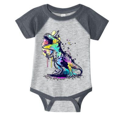 Tie Dye Colorful Trex Dinosaur Infant Baby Jersey Bodysuit