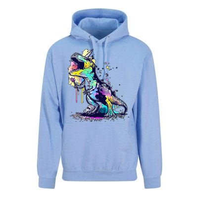 Tie Dye Colorful Trex Dinosaur Unisex Surf Hoodie