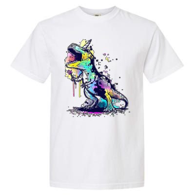 Tie Dye Colorful Trex Dinosaur Garment-Dyed Heavyweight T-Shirt