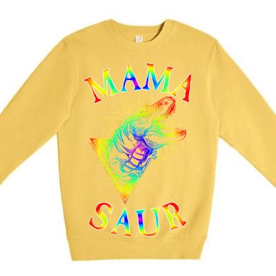 Tie Dye Mama Saur Mamasaurus T-Rex Dinosaur Premium Crewneck Sweatshirt