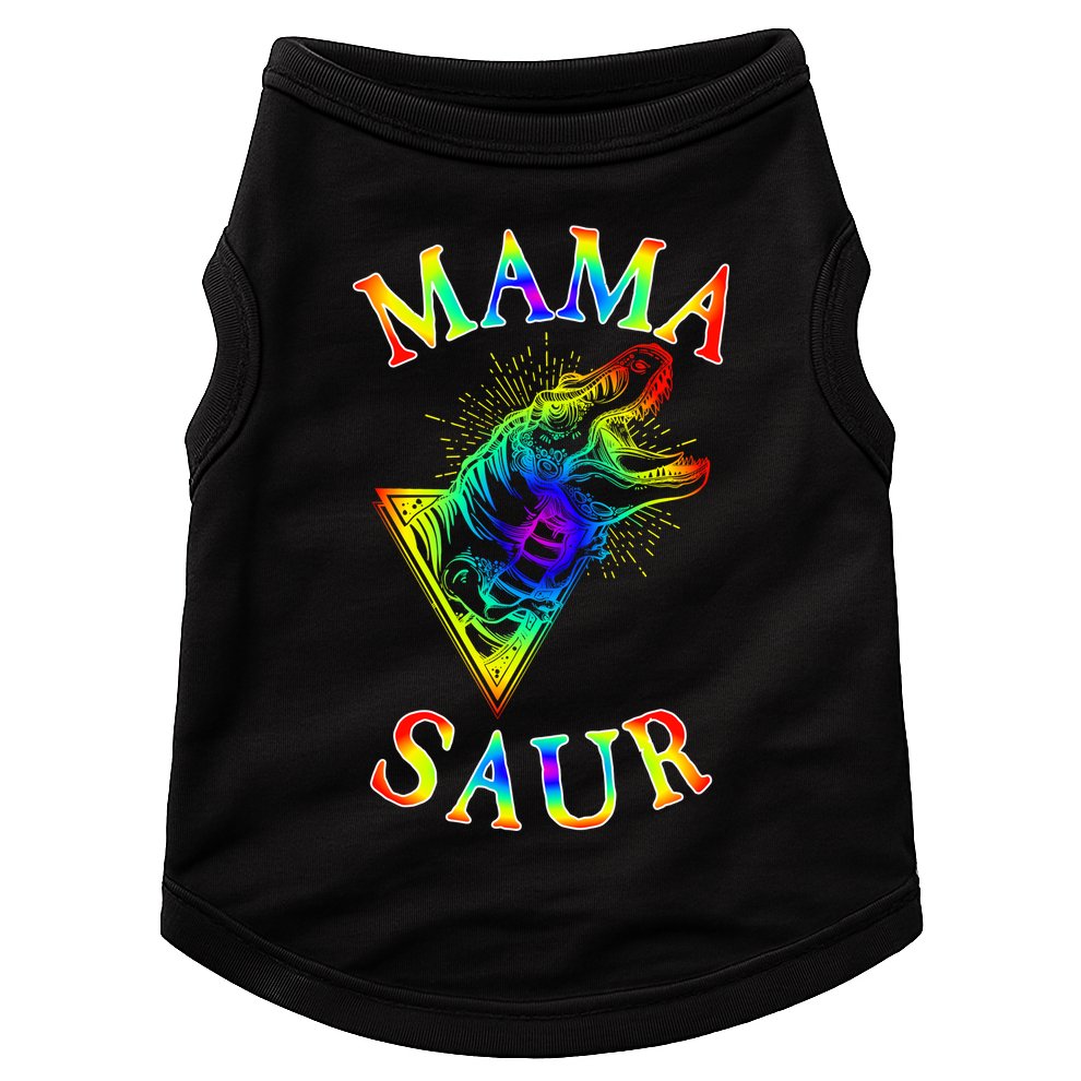 Tie Dye Mama Saur Mamasaurus T-Rex Dinosaur Doggie Tank