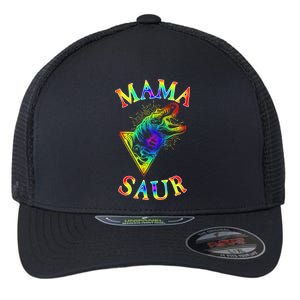 Tie Dye Mama Saur Mamasaurus T-Rex Dinosaur Flexfit Unipanel Trucker Cap