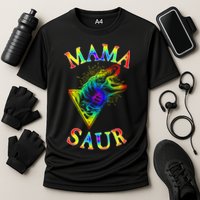 Tie Dye Mama Saur Mamasaurus T-Rex Dinosaur Cooling Performance Crew T-Shirt