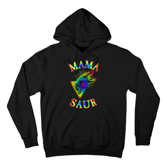 Tie Dye Mama Saur Mamasaurus T-Rex Dinosaur Hoodie