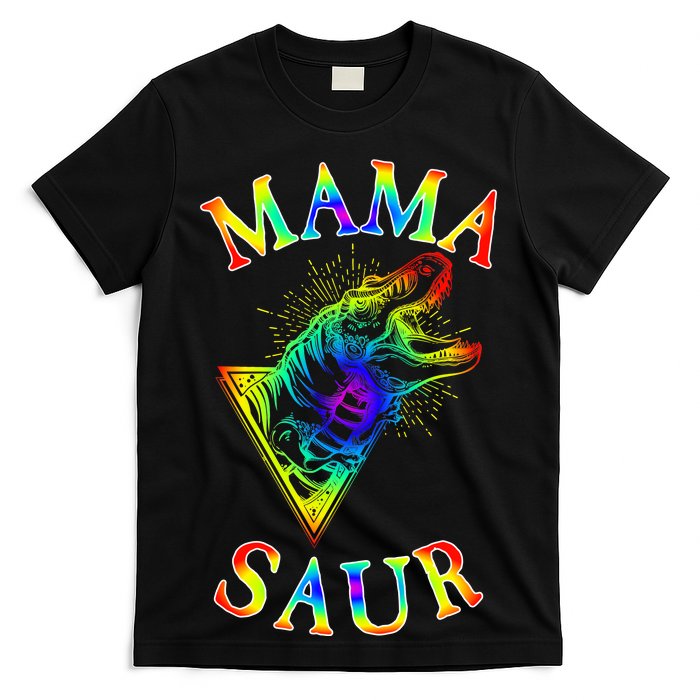 Tie Dye Mama Saur Mamasaurus T-Rex Dinosaur T-Shirt