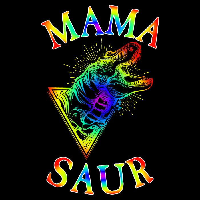 Tie Dye Mama Saur Mamasaurus T-Rex Dinosaur Drawstring Bag