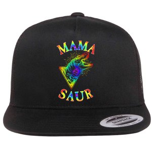 Tie Dye Mama Saur Mamasaurus T-Rex Dinosaur Flat Bill Trucker Hat