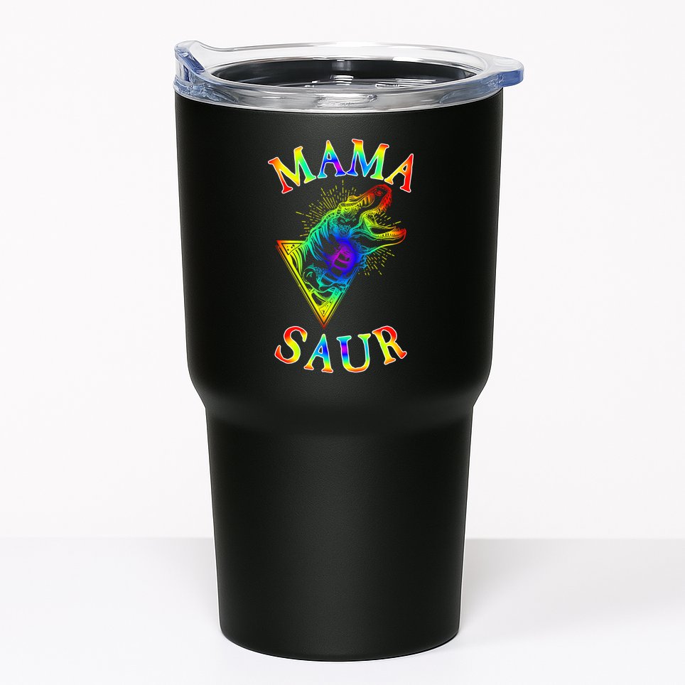 Tie Dye Mama Saur Mamasaurus T-Rex Dinosaur Tumbler