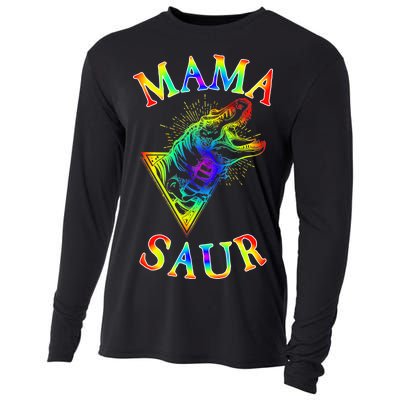 Tie Dye Mama Saur Mamasaurus T-Rex Dinosaur Cooling Performance Long Sleeve Crew