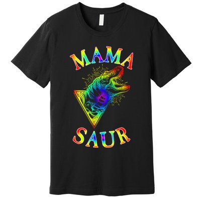 Tie Dye Mama Saur Mamasaurus T-Rex Dinosaur Premium T-Shirt
