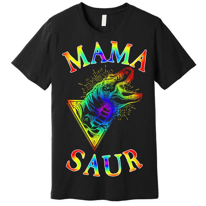 Tie Dye Mama Saur Mamasaurus T-Rex Dinosaur Premium T-Shirt