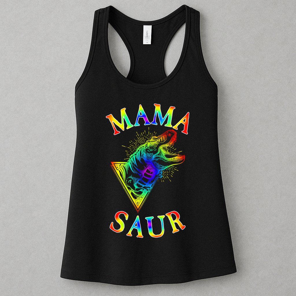 Tie Dye Mama Saur Mamasaurus T-Rex Dinosaur Womens Tank Top