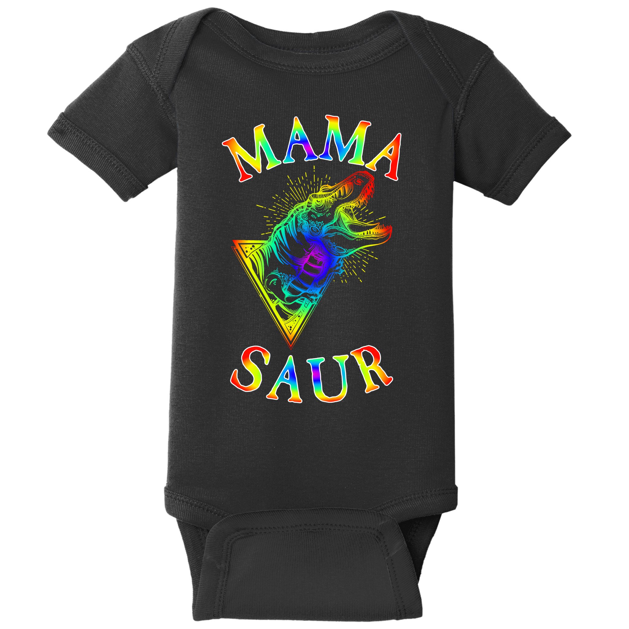 Tie Dye Mama Saur Mamasaurus T-Rex Dinosaur Baby Bodysuit