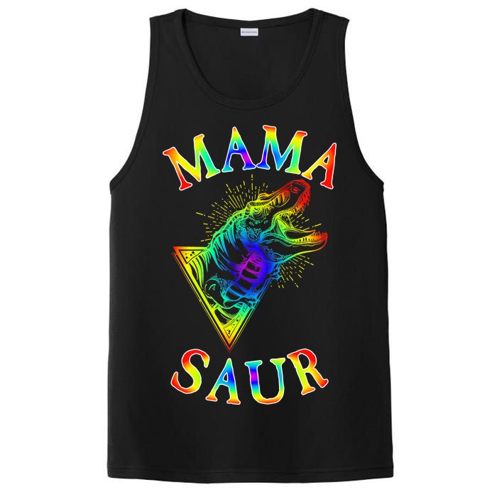 Tie Dye Mama Saur Mamasaurus T-Rex Dinosaur PosiCharge Competitor Tank