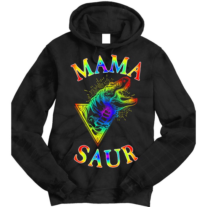 Tie Dye Mama Saur Mamasaurus T-Rex Dinosaur Tie Dye Hoodie