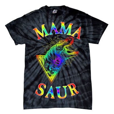 Tie Dye Mama Saur Mamasaurus T-Rex Dinosaur Tie-Dye T-Shirt