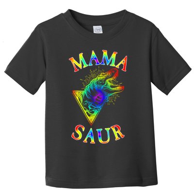 Tie Dye Mama Saur Mamasaurus T-Rex Dinosaur Toddler T-Shirt