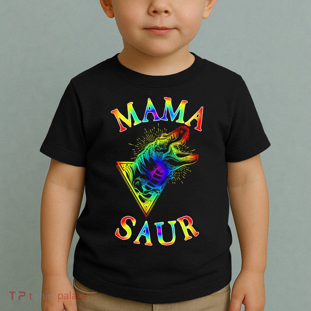 Tie Dye Mama Saur Mamasaurus T-Rex Dinosaur Toddler T-Shirt